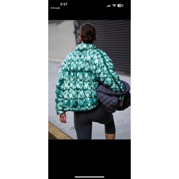 NWT Free People Kelly Green Pippa Packable Puffer Jacket  Size M - Picture 3 of 5